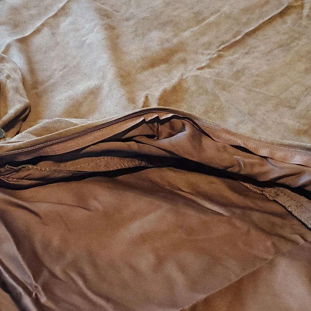 Blazing Needles Saddle Brown Microsuede Full Futon Cover Double Corded 8-9 inch